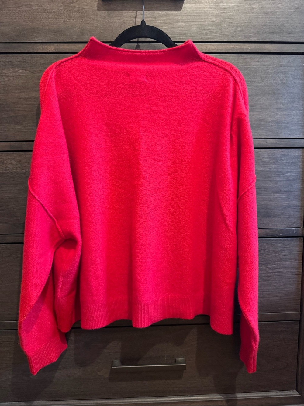 Anthropologie Pilcro Alani 100% Cashmere Mock-Neck Sweater in True Red - Picture 4 of 4